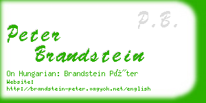 peter brandstein business card